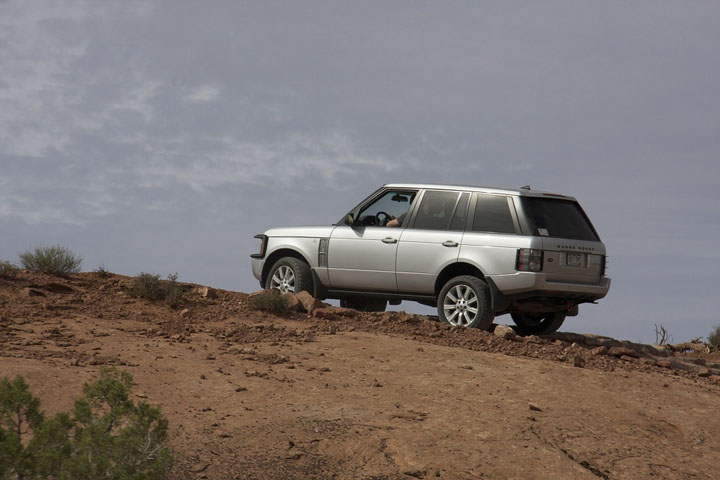 Land Rover on trail in Moab 2010