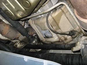 Coolant leak visible from underneath the L322 Range Rover